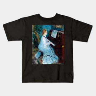 Woman at the Piano by Auguste Renoir Kids T-Shirt